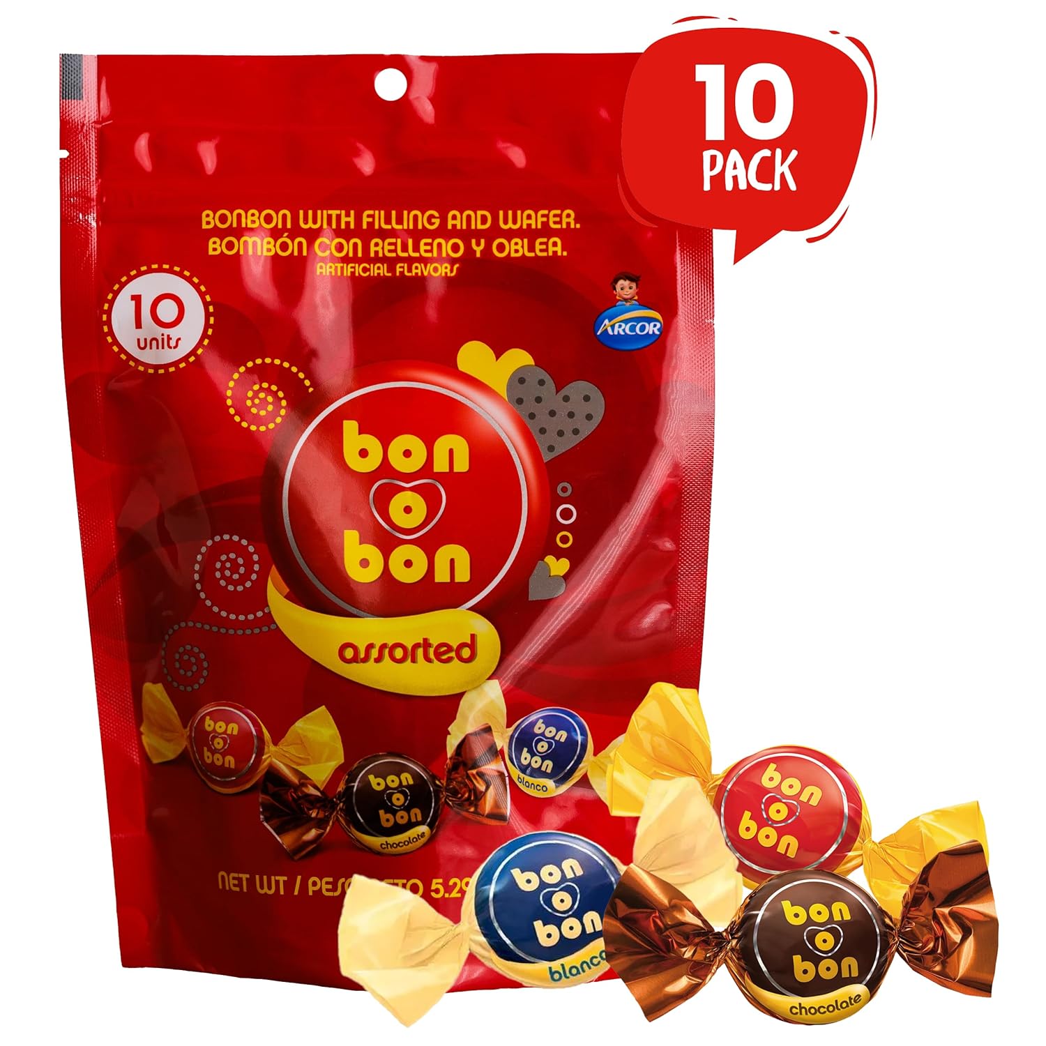 Bon o Bon Chocolate and White Chocolate Covered Truffle, 5.29 oz &amp; 9.52oz