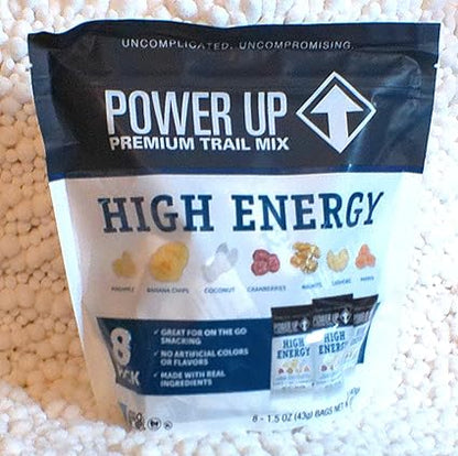 Power Up Premium Trail Mix 8-1.5oz Antioxidant, Mega Omega and High Energy Mix