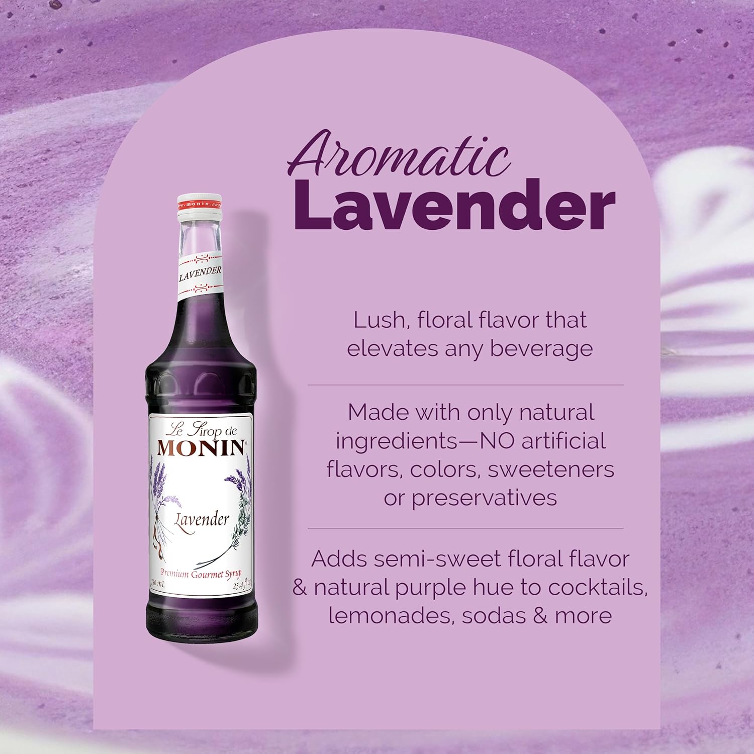 Monin - Lavender Syrup, Aromatic and Floral, 750 ml