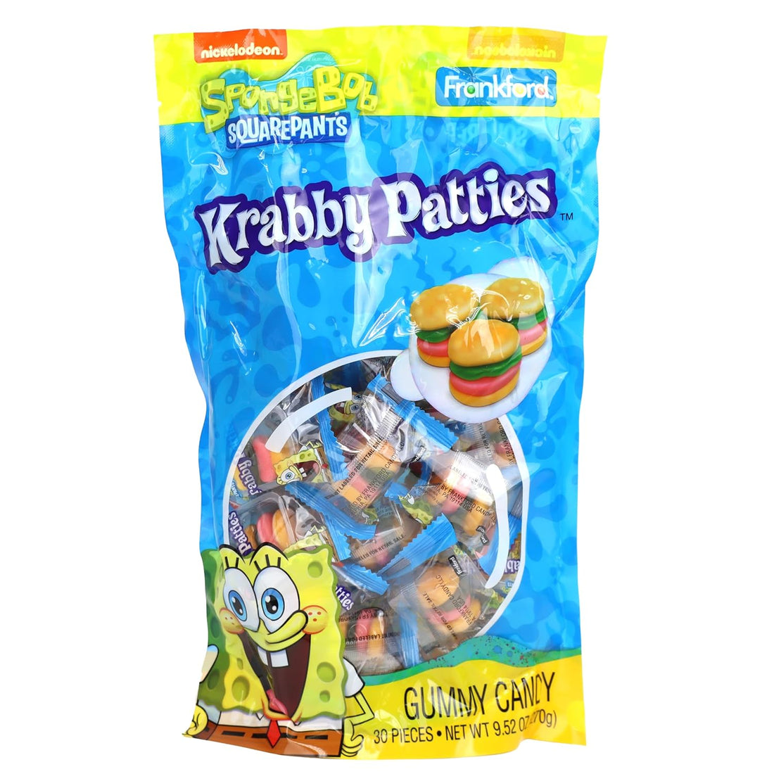Spongebob Squarepants Krabby Patties Gummy Candy, 9.52 Ounces, 30 Piece