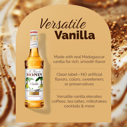 Monin - Vanilla Syrup, Versatile Flavor, 750 ml