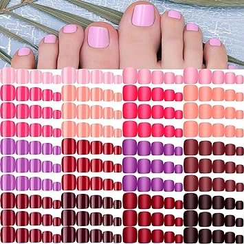 Shine Color Toe Press-Ons 20-24 pieces