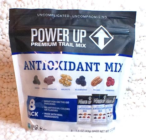 Power Up Premium Trail Mix 8-1.5oz Antioxidant, Mega Omega and High Energy Mix