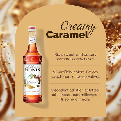 Monin - Caramel Syrup, Rich &amp; Buttery 750ml