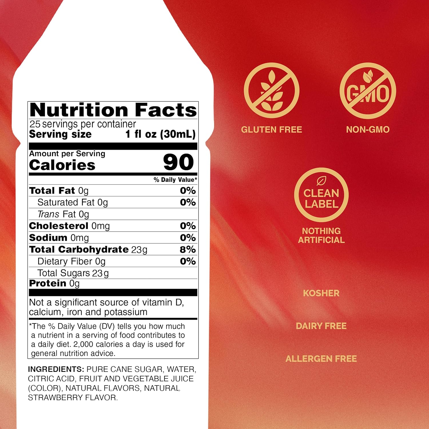 Monin - Strawberry Syrup Mild &amp; Sweet 750ml