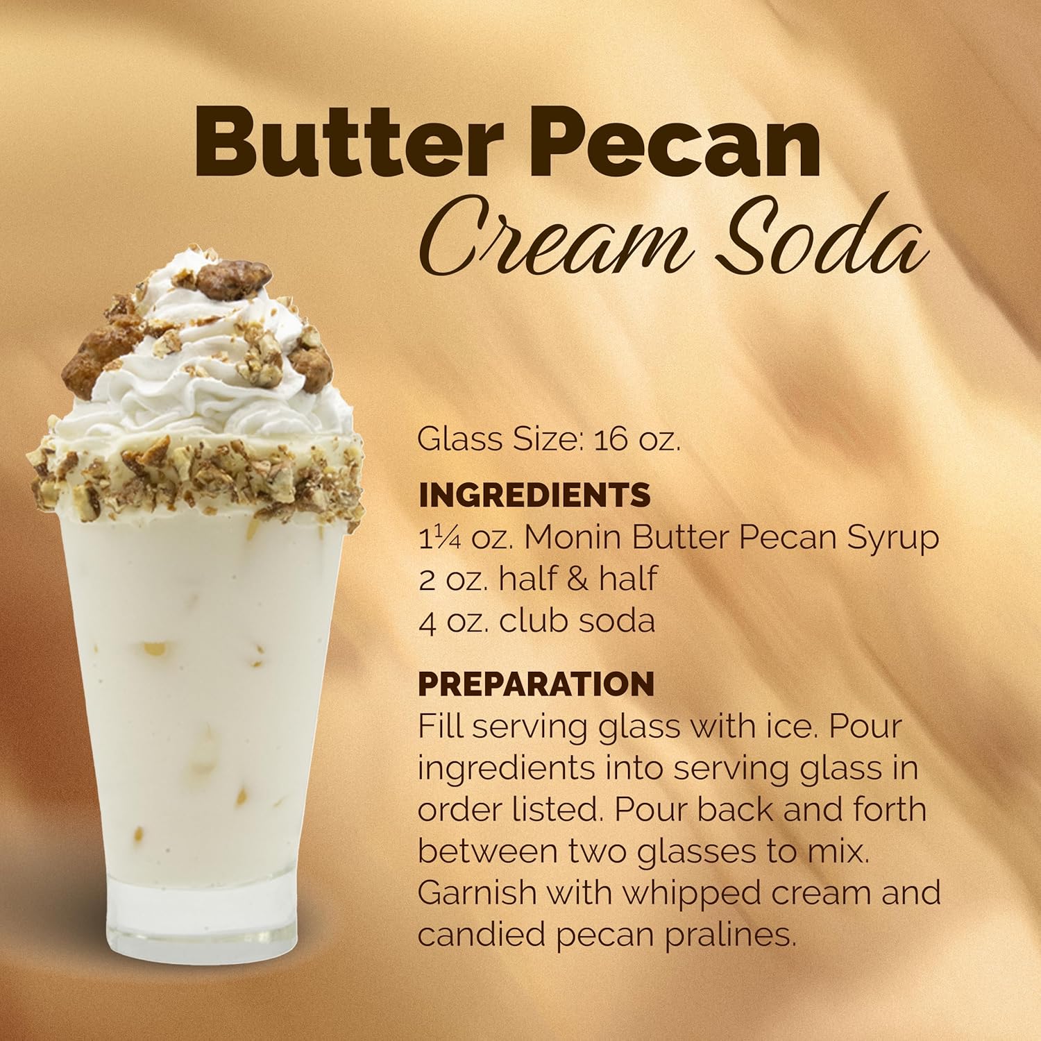 Monin - Butter Pecan Syrup for Coffee, Shakes &amp; Cocktail 750ml