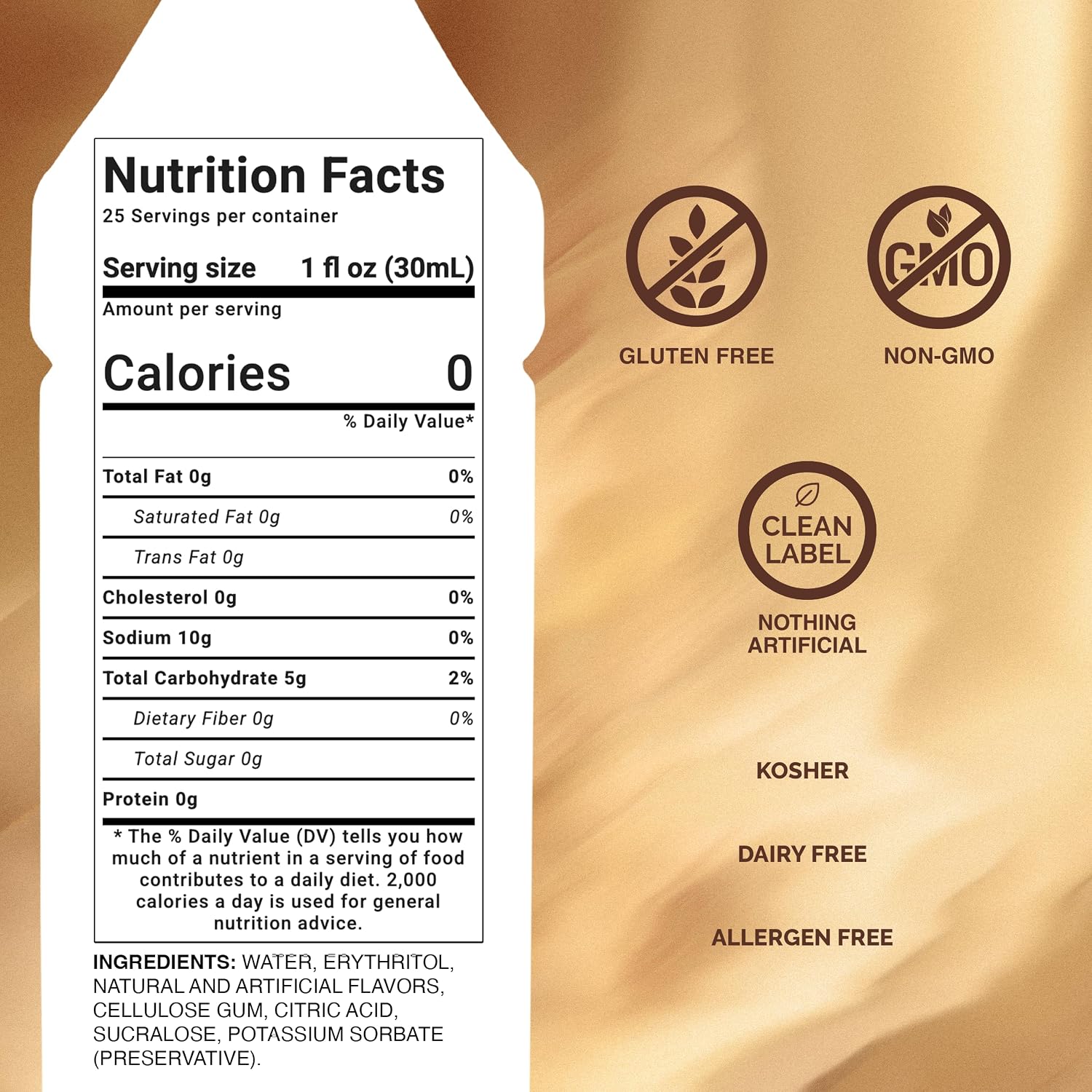 Sugar Free Caramel Syrup, 750ml