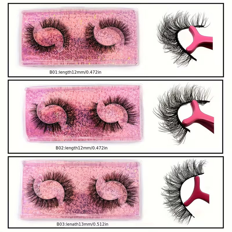 3D Faux Mink Lashes Soft &amp; Reusable, Natural &amp; Dramatic Looks, Eyelashes 10 Styles