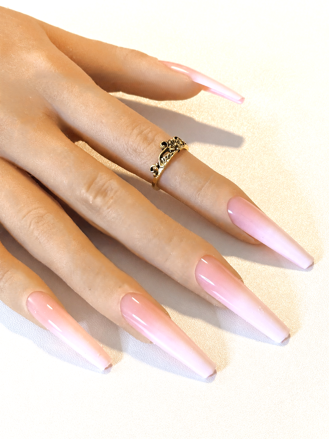 French and Ombre Gel Press-Ons, White and Pink, Sets 20-24pcs