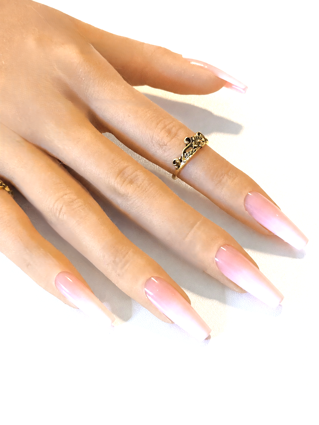 French and Ombre Gel Press-Ons, White and Pink, Sets 20-24pcs