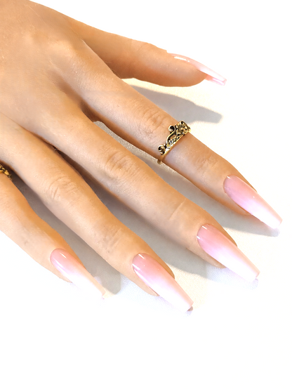 French and Ombre Gel Press-Ons, White and Pink, Sets 20-24pcs