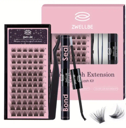 72 Eyelashes Extension Cluster Kit