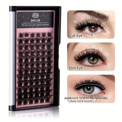 72 Eyelashes Extension Cluster Kit
