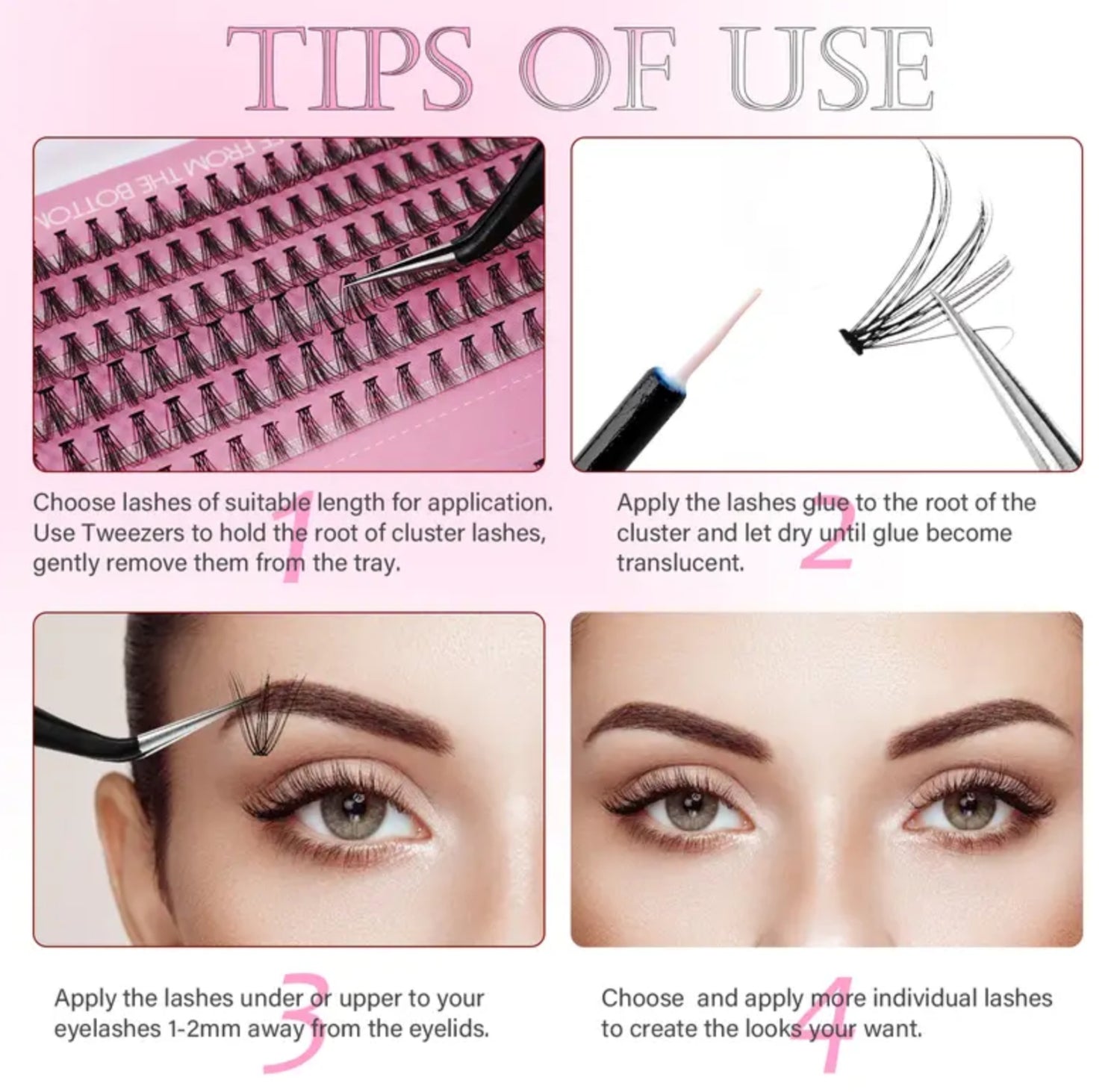 CANVALITE  10D &amp; 20D Black Cluster Eyelashes