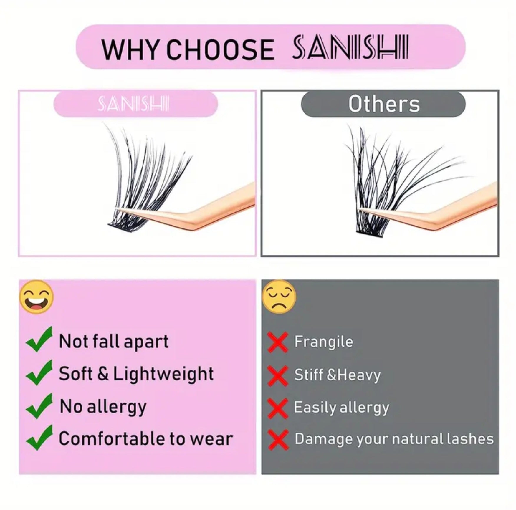 SANISHI  240 Lash D Clusters 9-16mm (Pre-Order)