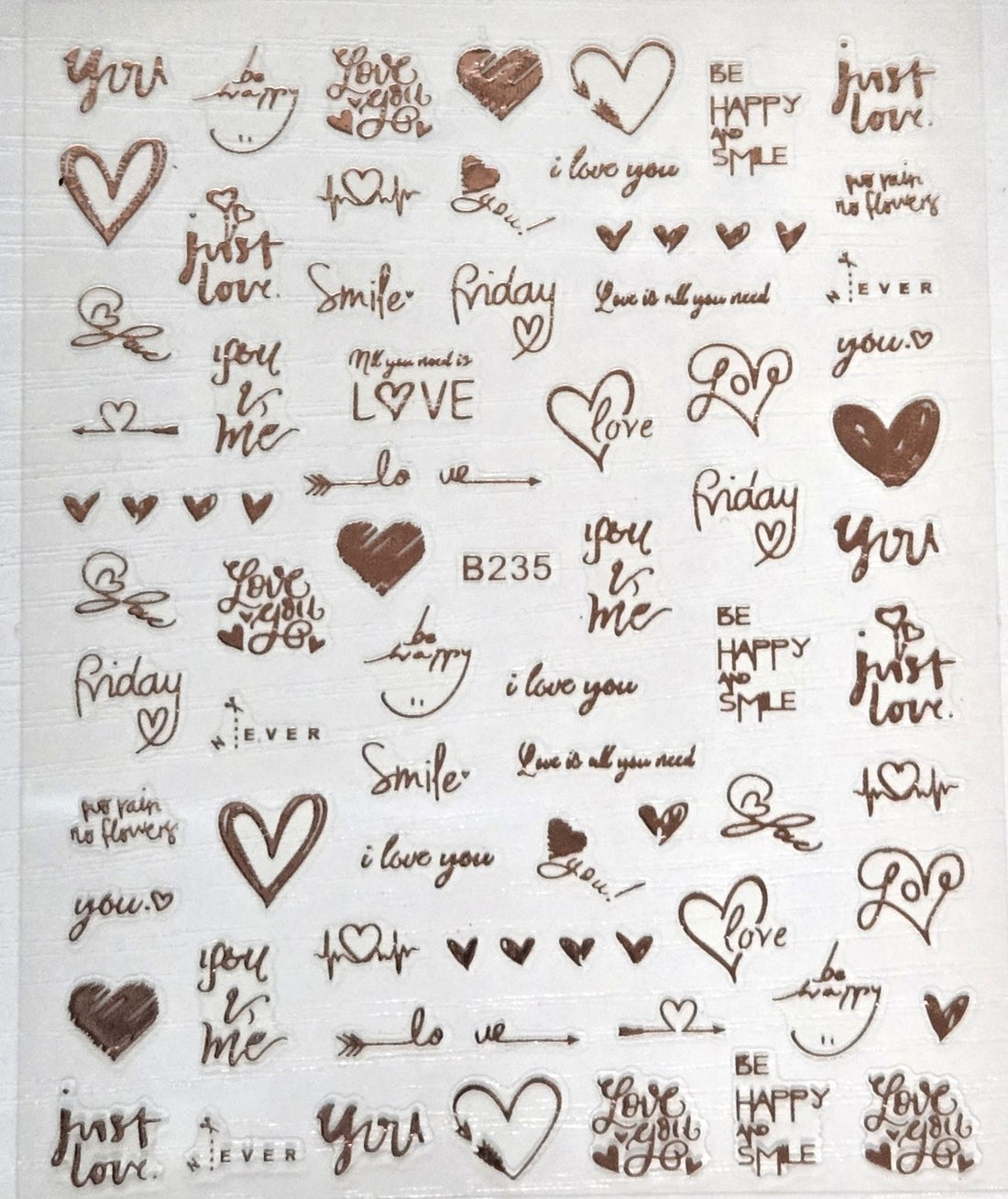 Heart Shaped Love Letter Nail Sticker