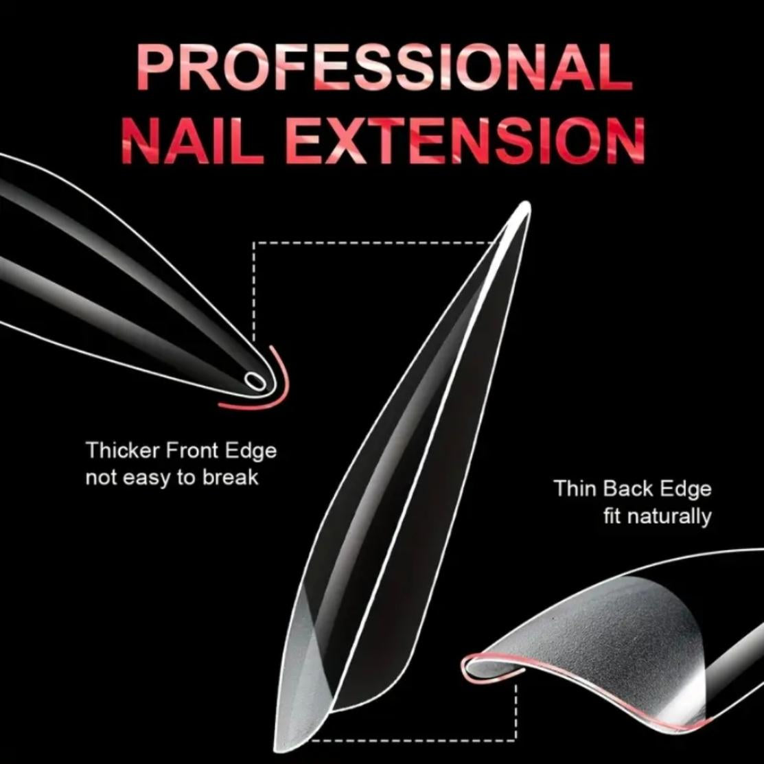 Soft Full Covered Gel Nails Tips Set Half Matte Finish 240 pieces