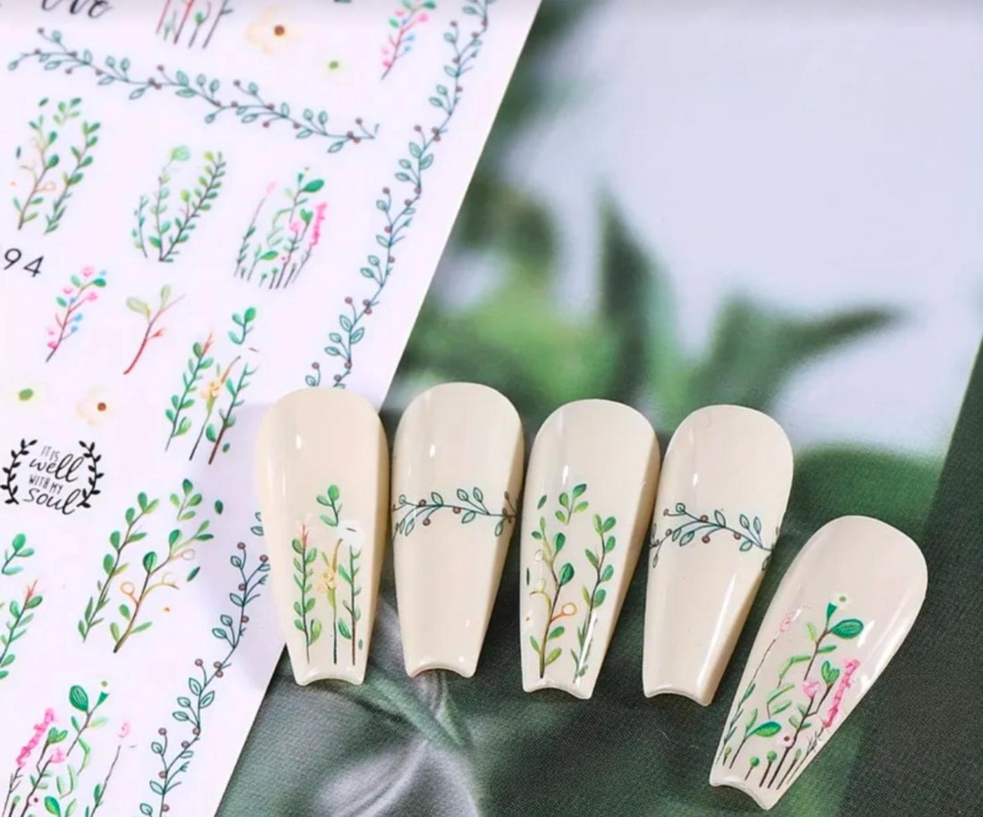 Vibrant Butterfly &amp; Floral Nail Art Stickers 3D Spring/Summer Decal