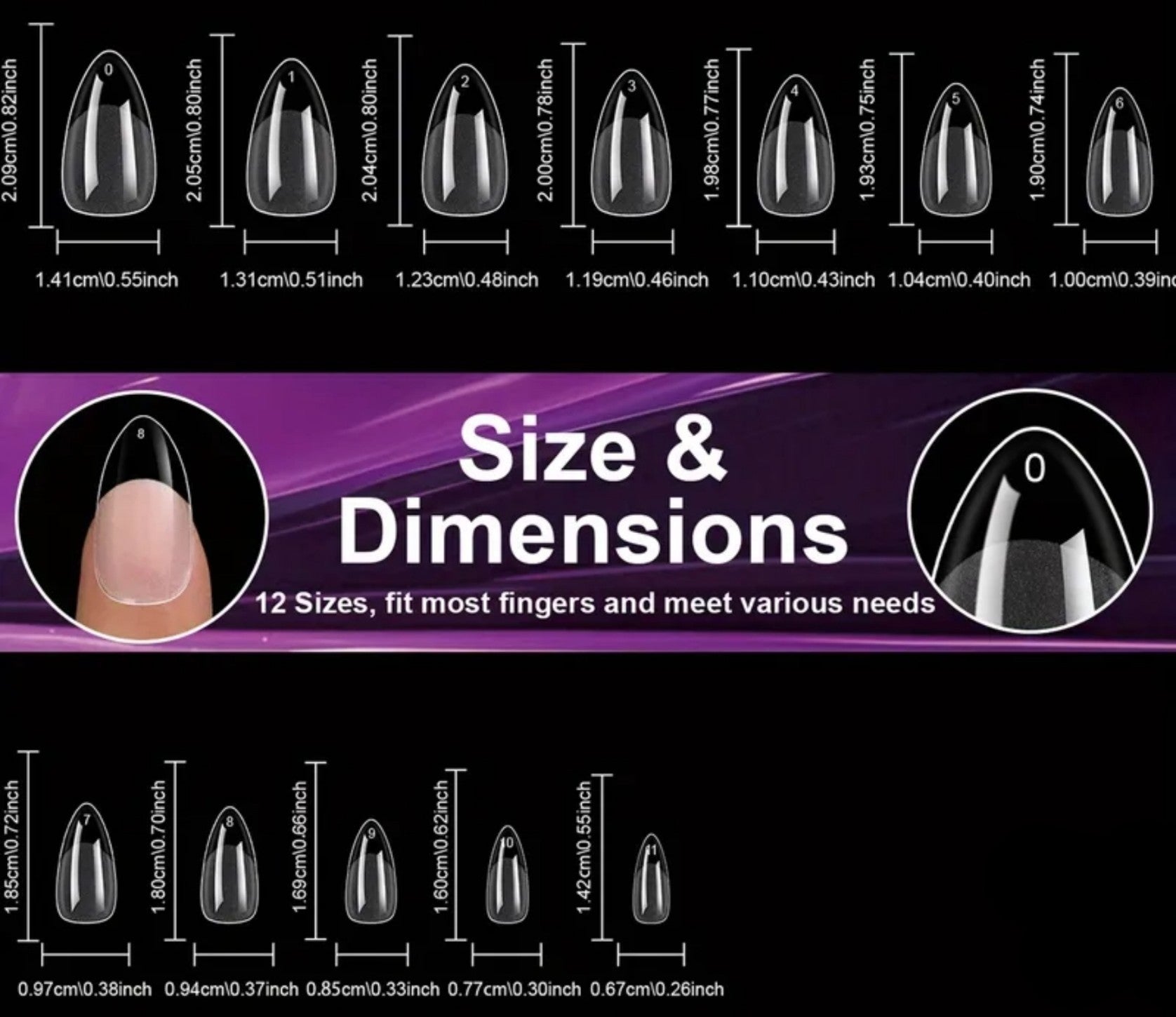 Soft Full Covered Gel Nails Tips Set Half Matte Finish 240 pieces