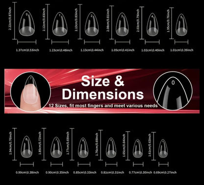 Soft Full Covered Gel Nails Tips Set Half Matte Finish 240 pieces