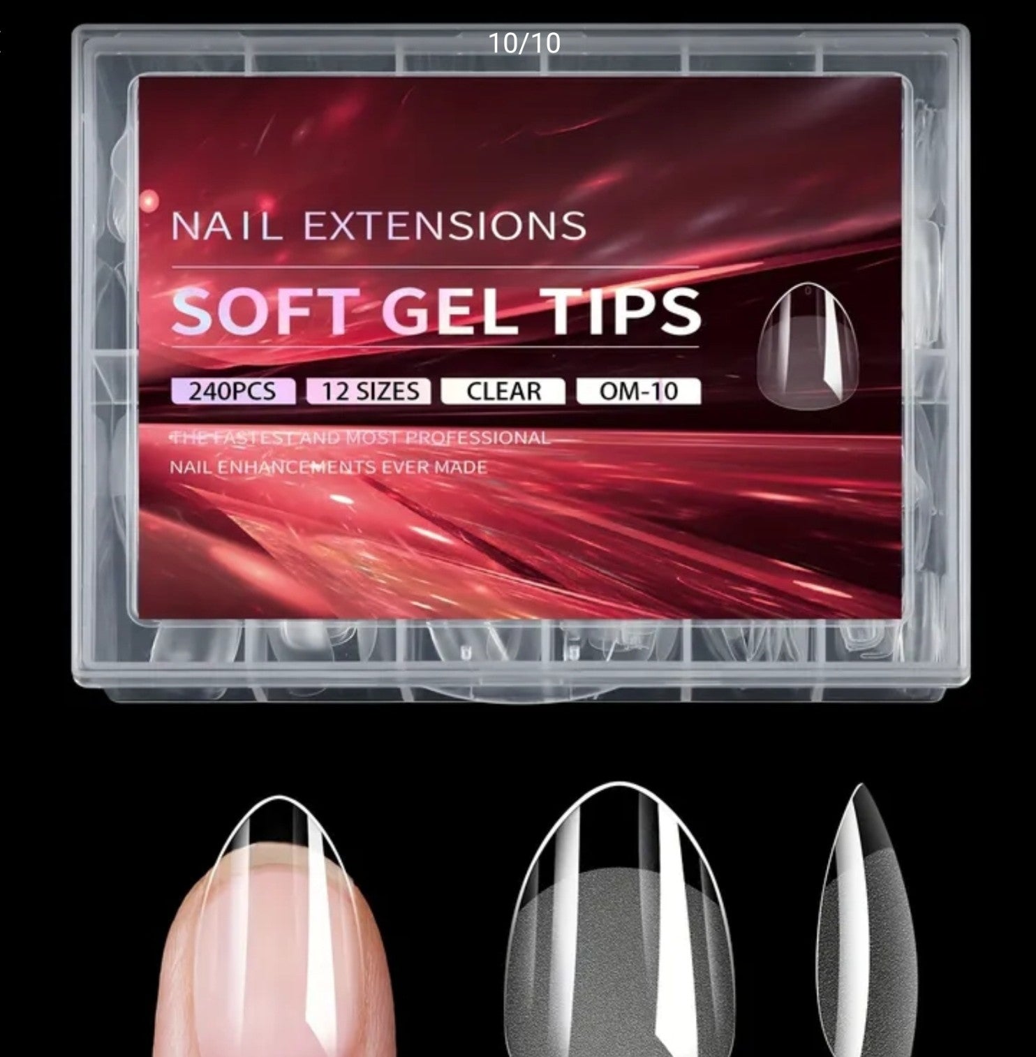 Soft Full Covered Gel Nails Tips Set Half Matte Finish 240 pieces
