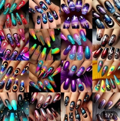 Random Glam Design Press-Ons Nails 20-24 pieces