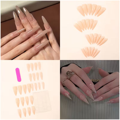 Long Stiletto Teardrop Press-ons 20 - 24 pieces
