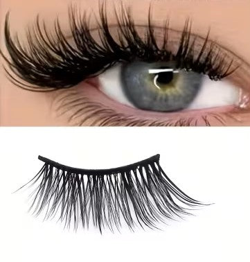 Soft 3D Half Eyelashes Band Cat Eye False Eyelashes Short Natural Makeup Kit (HS 10D A05)