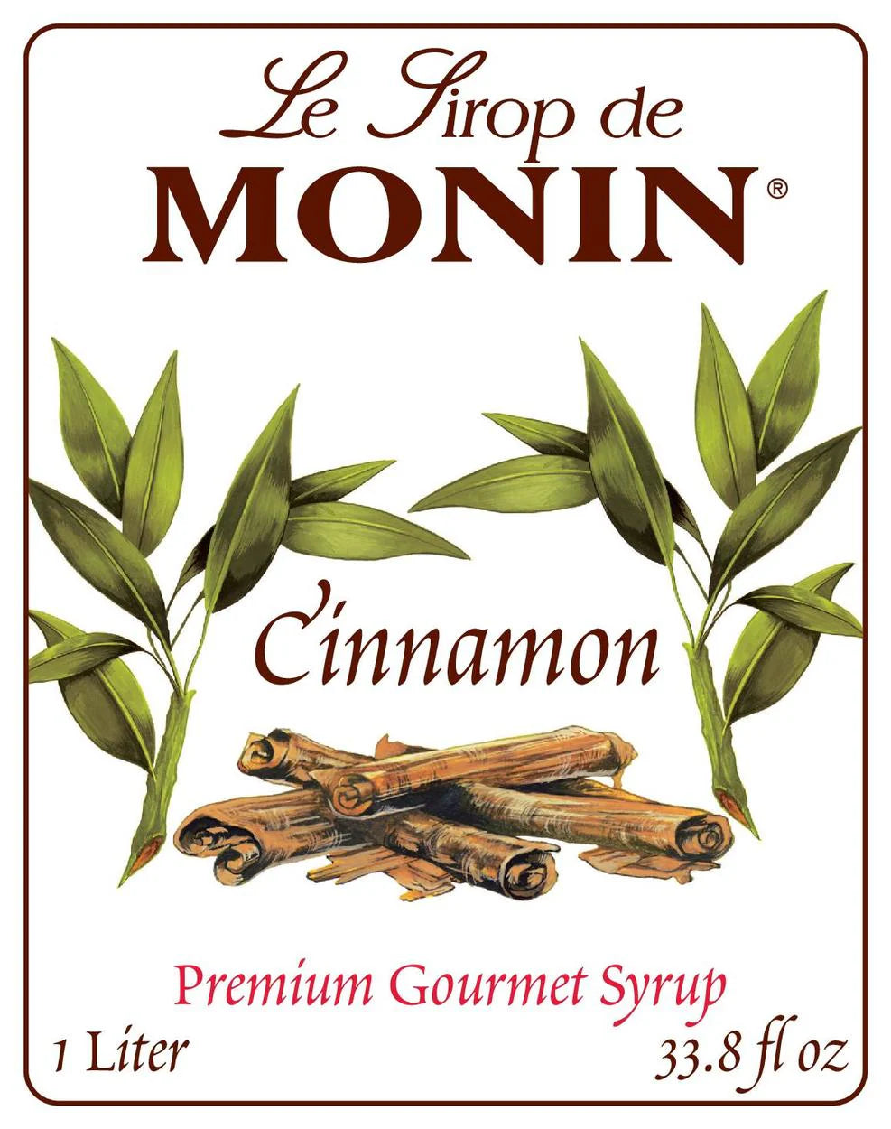 Monin - Cinnamon Syrup, Sweet and Spicy Taste 750 ml