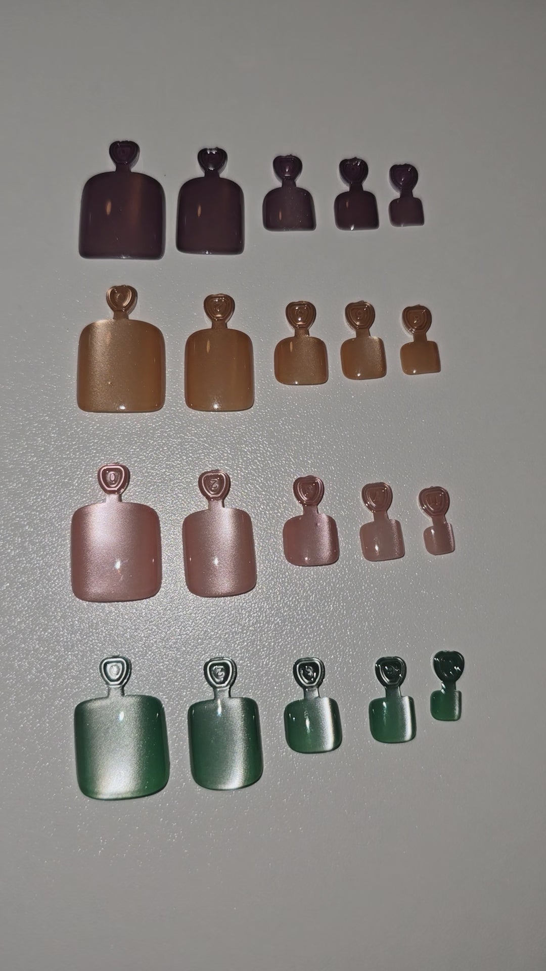 Glitter CatEyes Toe nails Short Square Shape Pearlescent 8 Colors