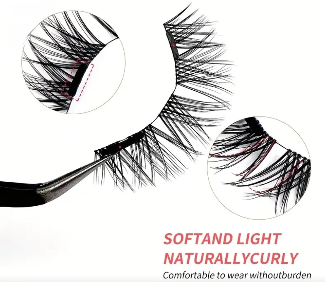 2 Pairs Magnetic Eyelashes &amp; Eyeliner Kit