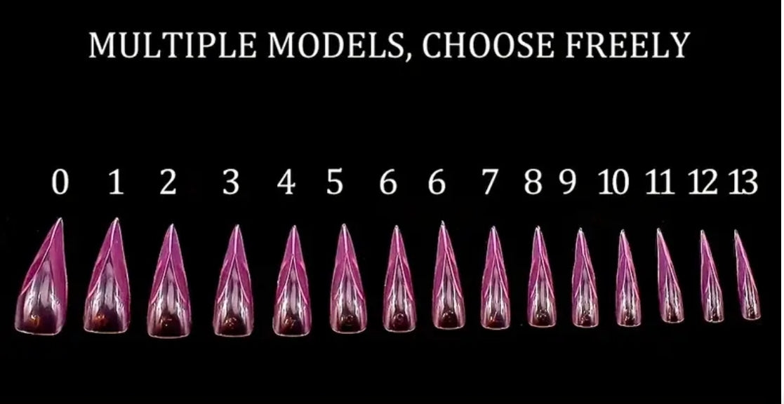 Pink Dragon Curved Stiletto Nail Form 14 pieces