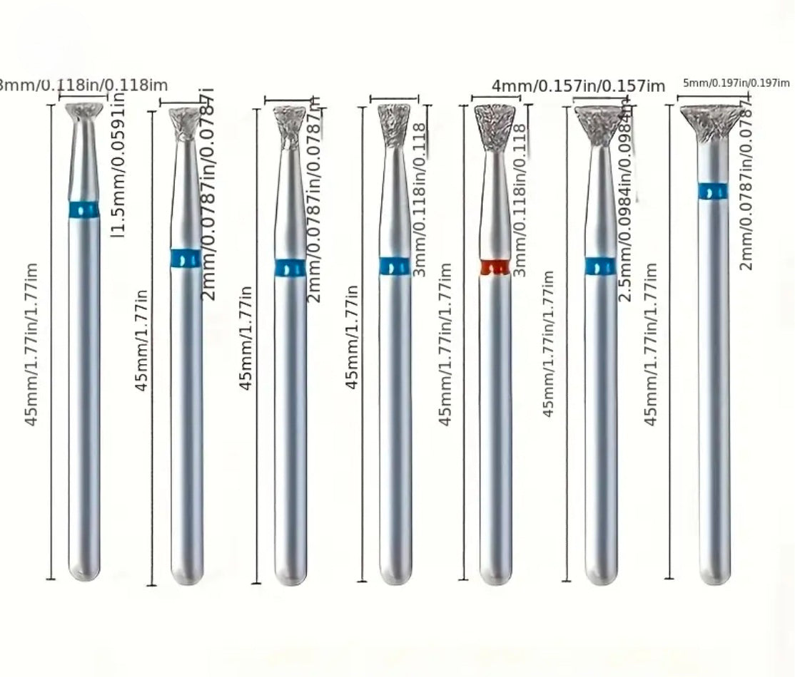 Acrylic Nail Gel Drill Tips 7 pieces