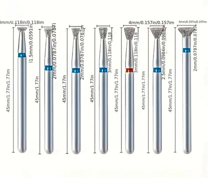 Acrylic Nail Gel Drill Tips 7 pieces