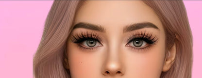 Self-Adhesive CatEye False Eyelashes Slim &amp; Long D Curve