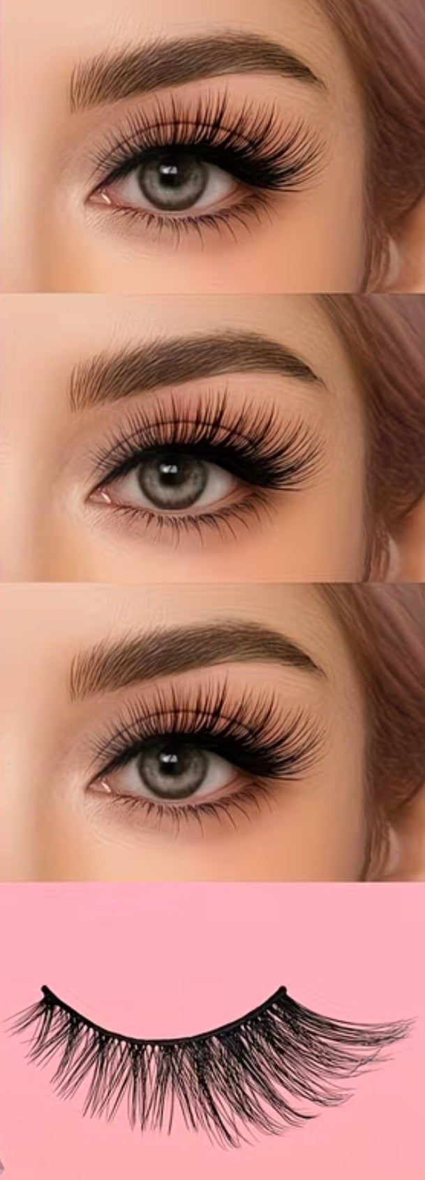 Self-Adhesive CatEye False Eyelashes Slim &amp; Long D Curve