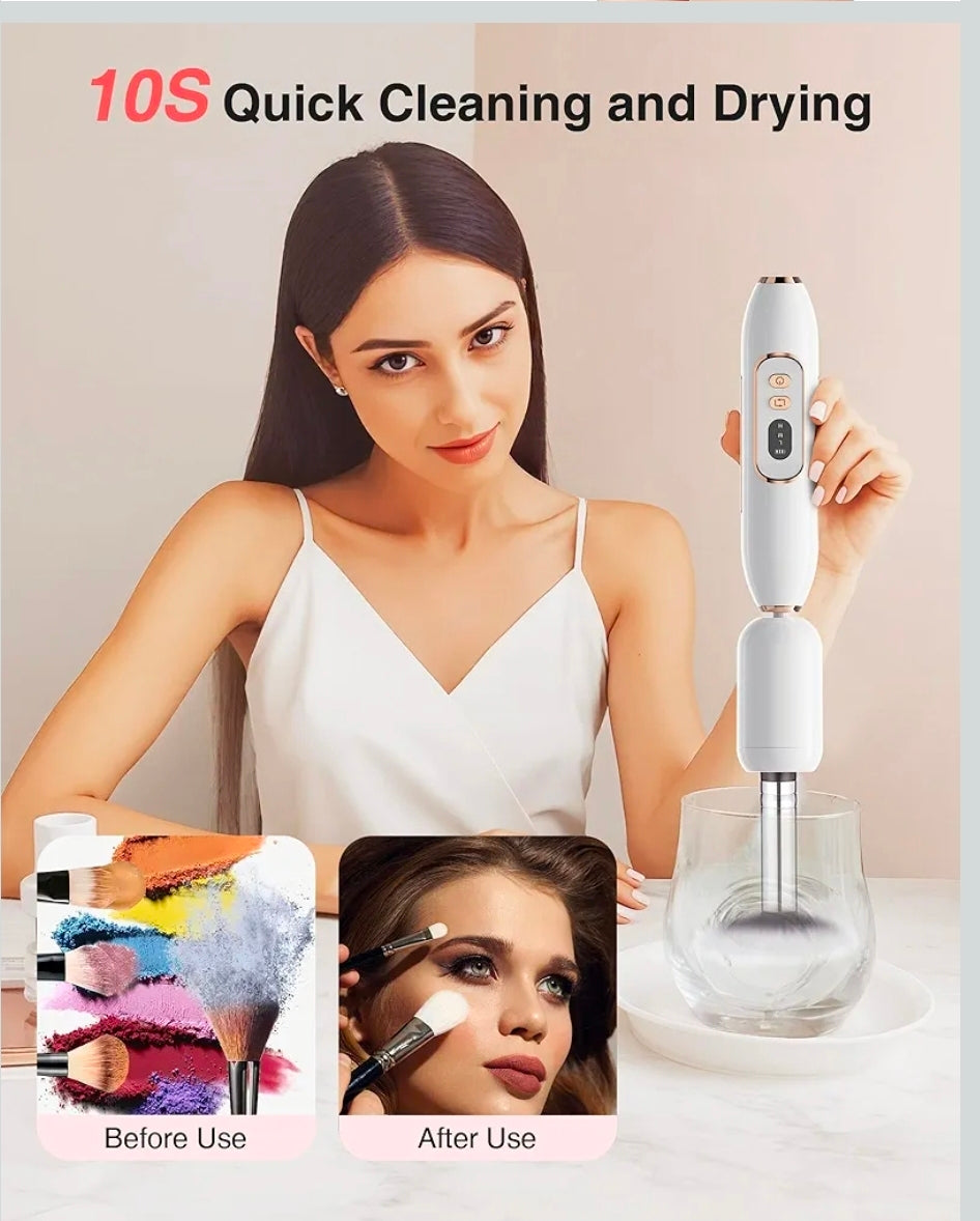 Hilunda 2 in 1 Nail Drill Electric Nail File with Makeup Brush Cleaner
