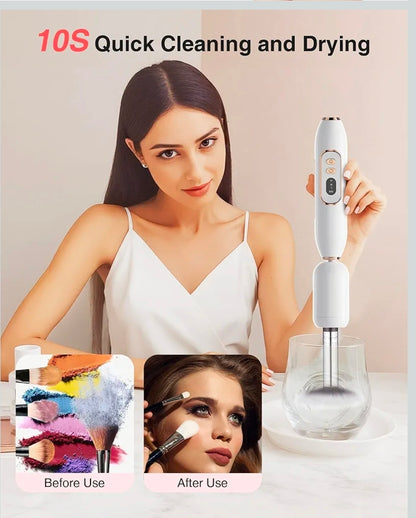 Hilunda 2 in 1 Nail Drill Electric Nail File with Makeup Brush Cleaner