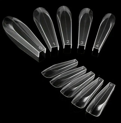 Trapezoidal Half- Elongated Flat Ballet Nail Tips for Professional Nail Modeling 14 pieces