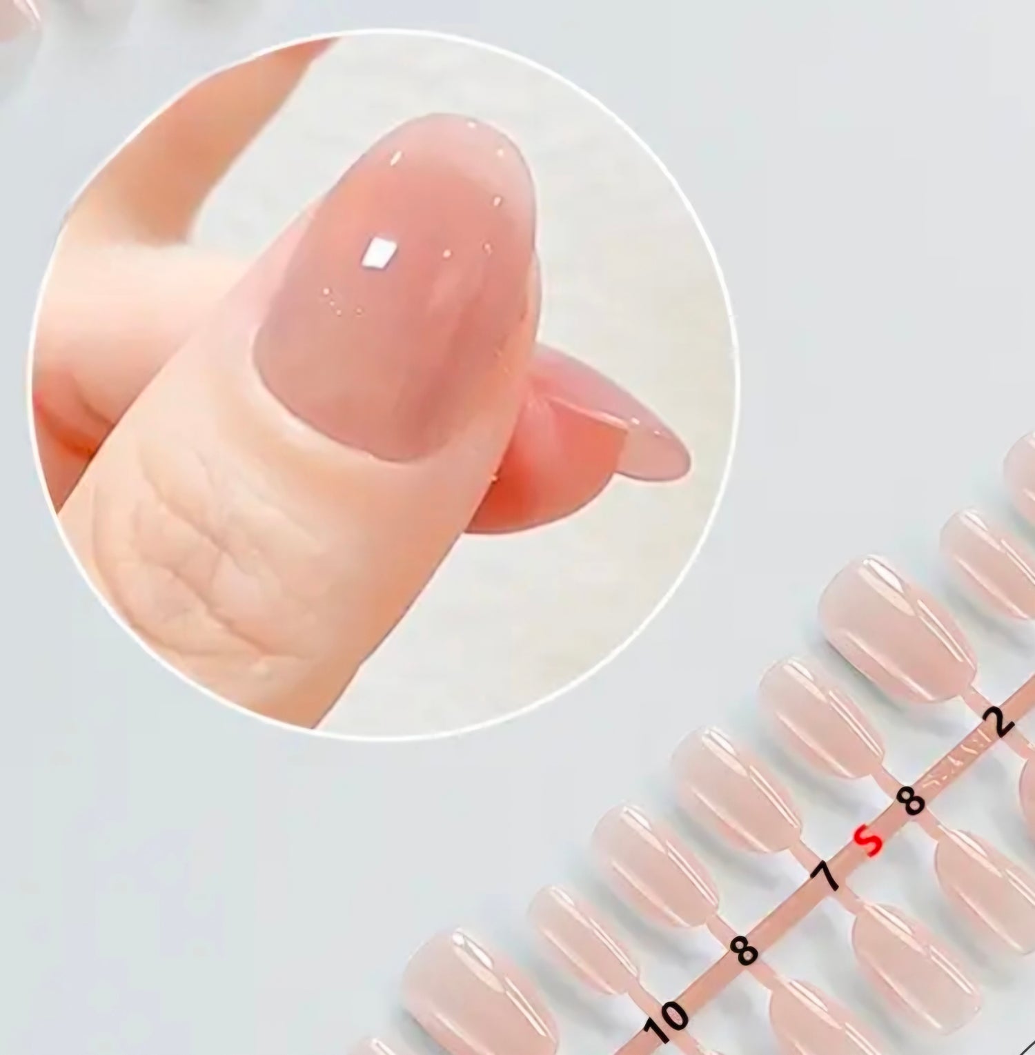Short Almond Nude Gel Nails 30 Piece Set Non-custom