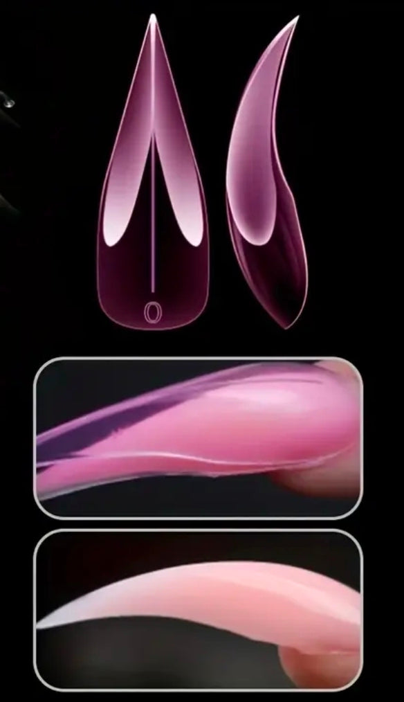 Pink Dragon Curved Stiletto Nail Form 14 pieces