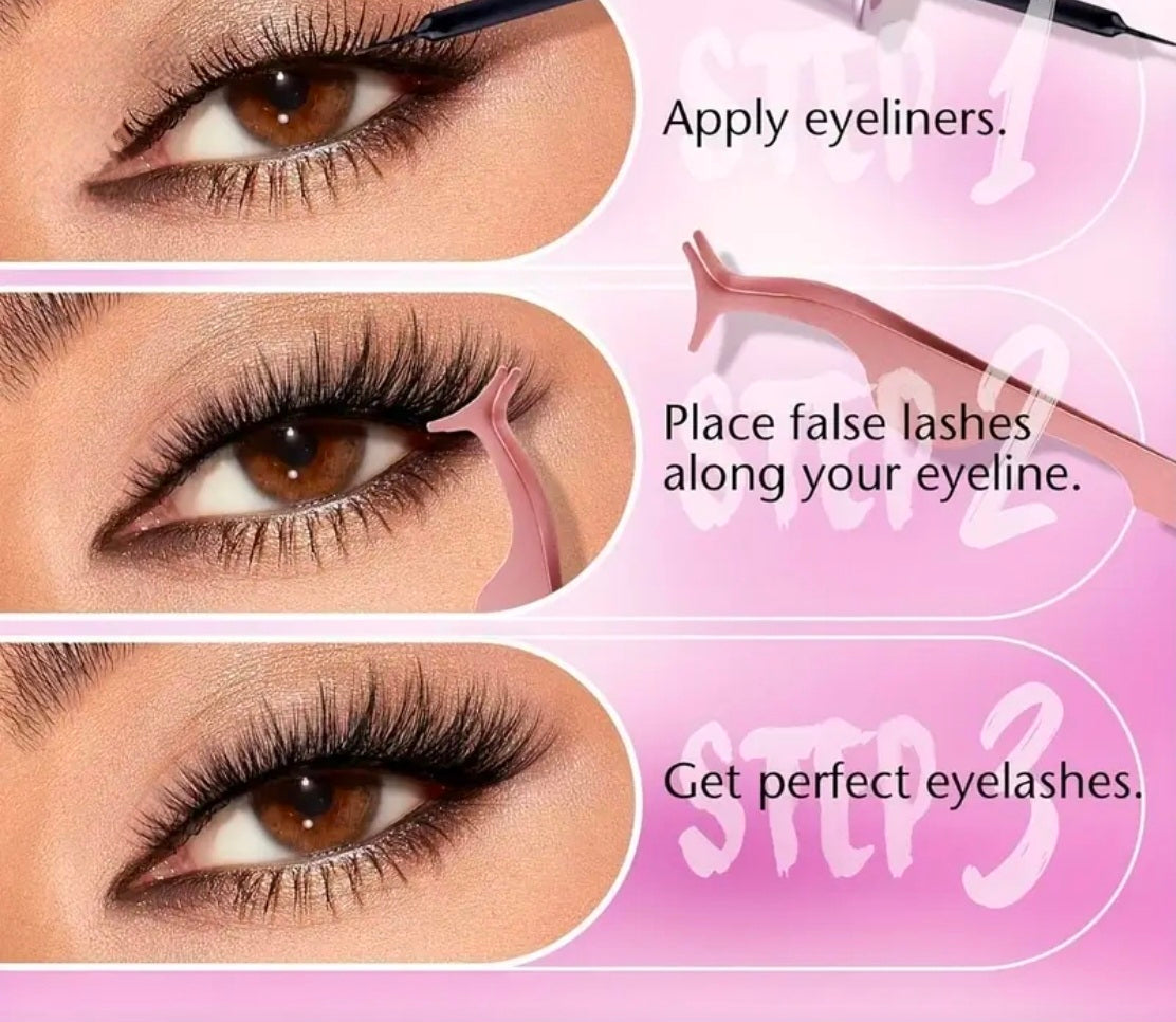 2 Pairs Magnetic Eyelashes &amp; Eyeliner Kit