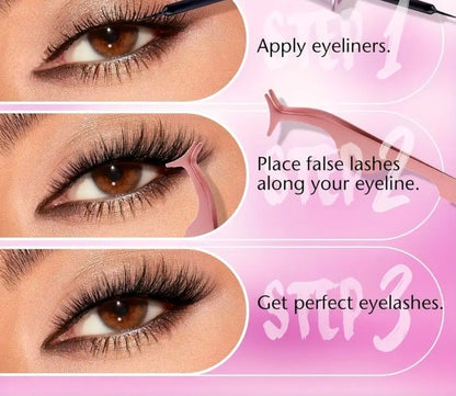 2 Pairs Magnetic Eyelashes &amp; Eyeliner Kit