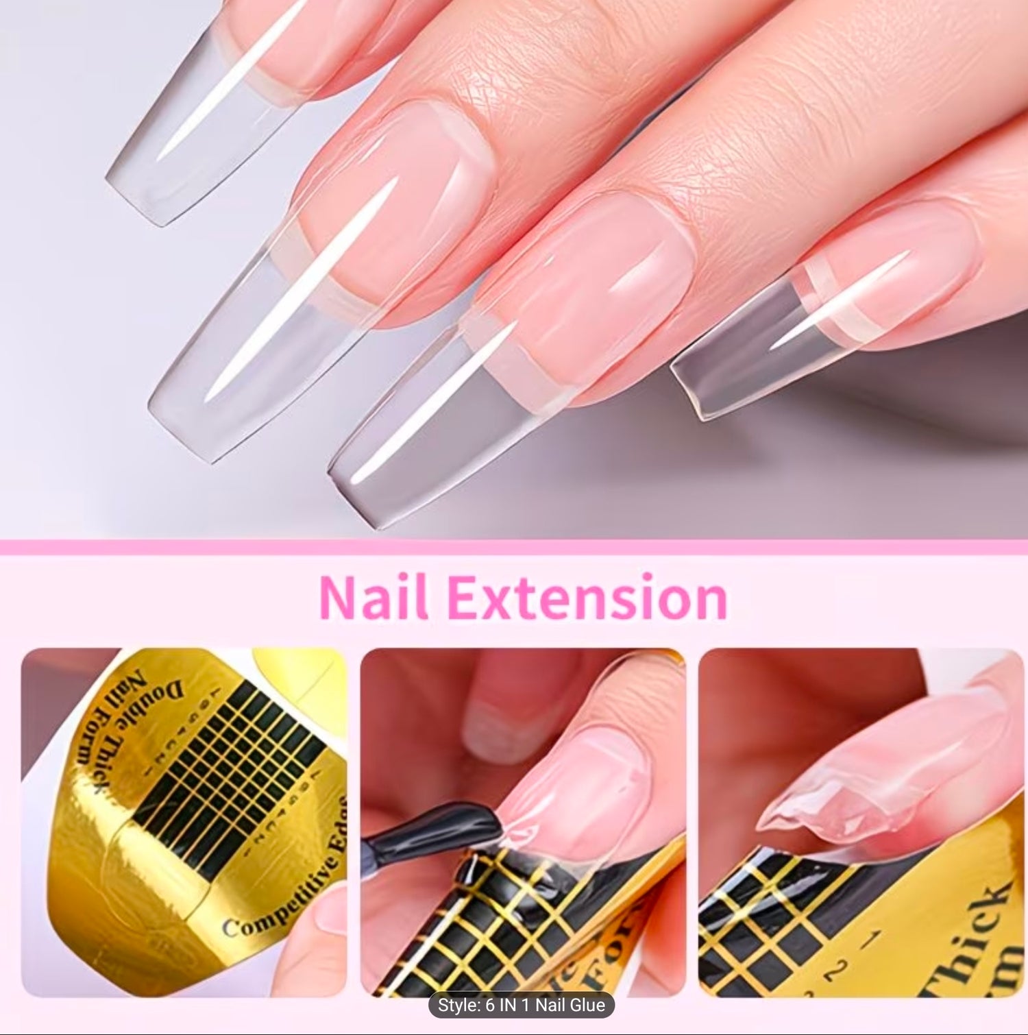 6 in 1 Nail Adhesive Glue Gel 15ml