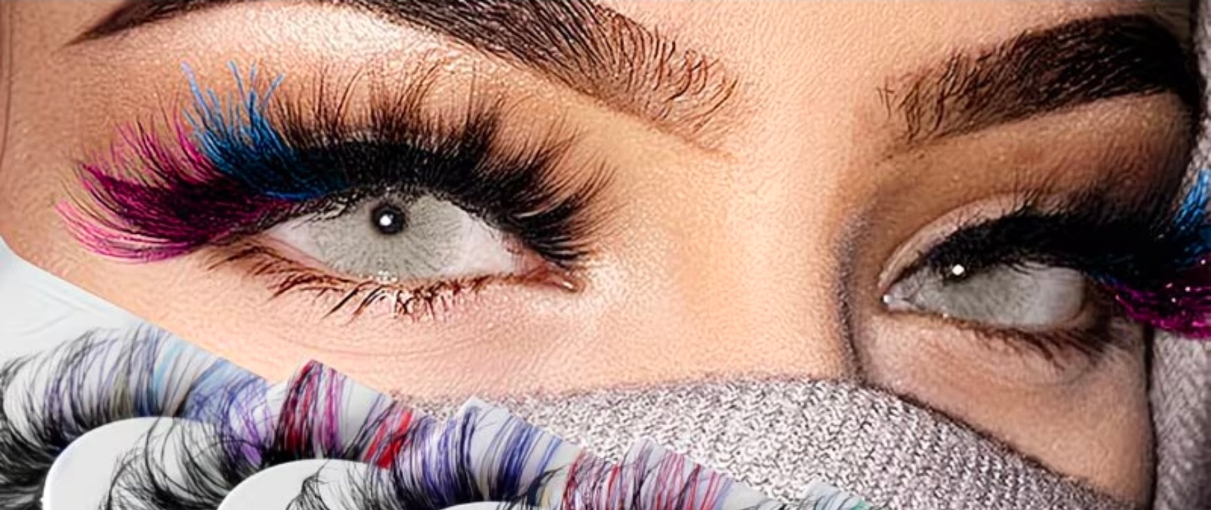 Russian Multi-Color False Eyelashes D Curl Thick