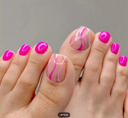 Designed Press-On Toenails – 20–24 Piece Non-Custom Set