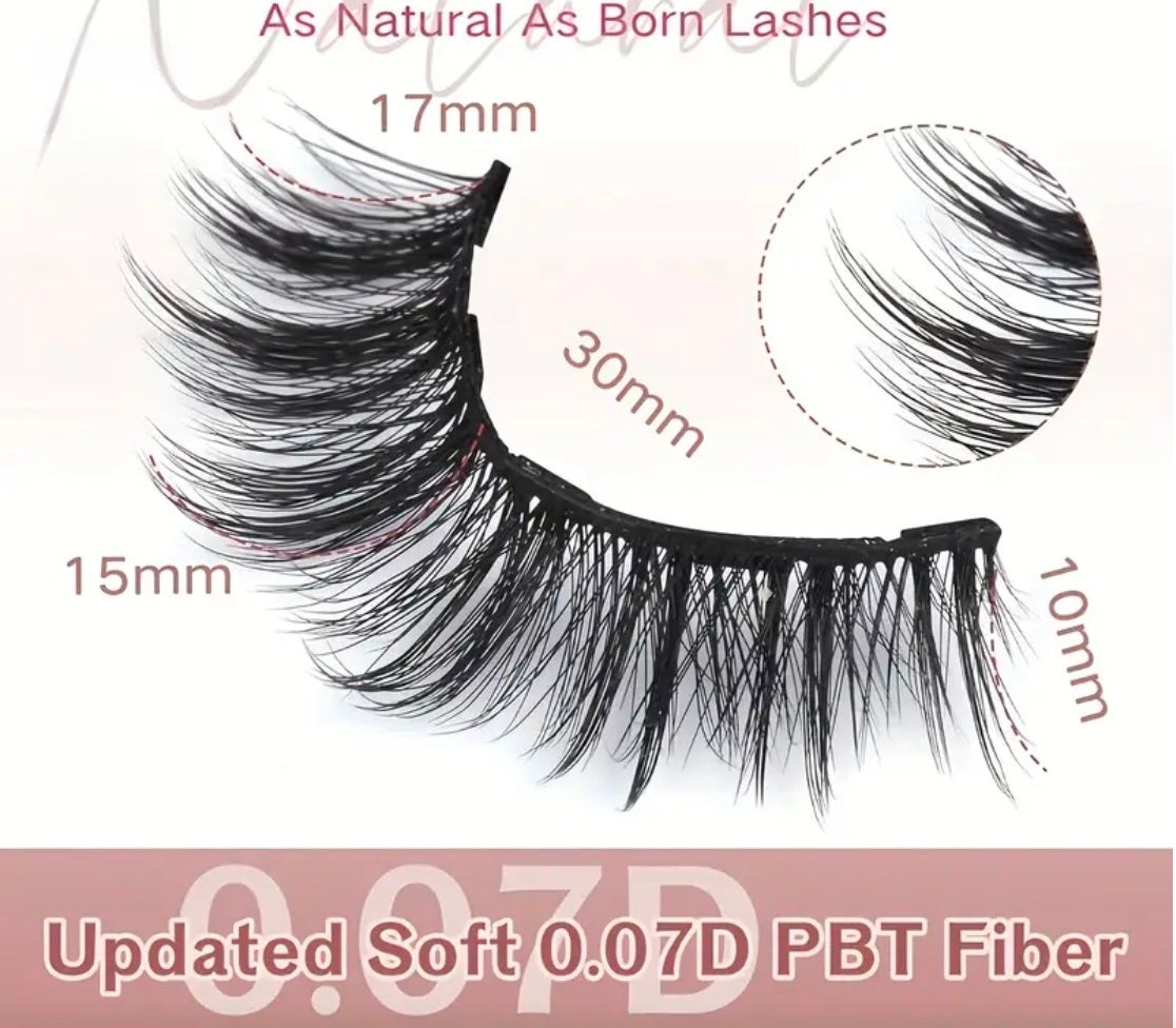 2 Pairs Magnetic Eyelashes &amp; Eyeliner Kit