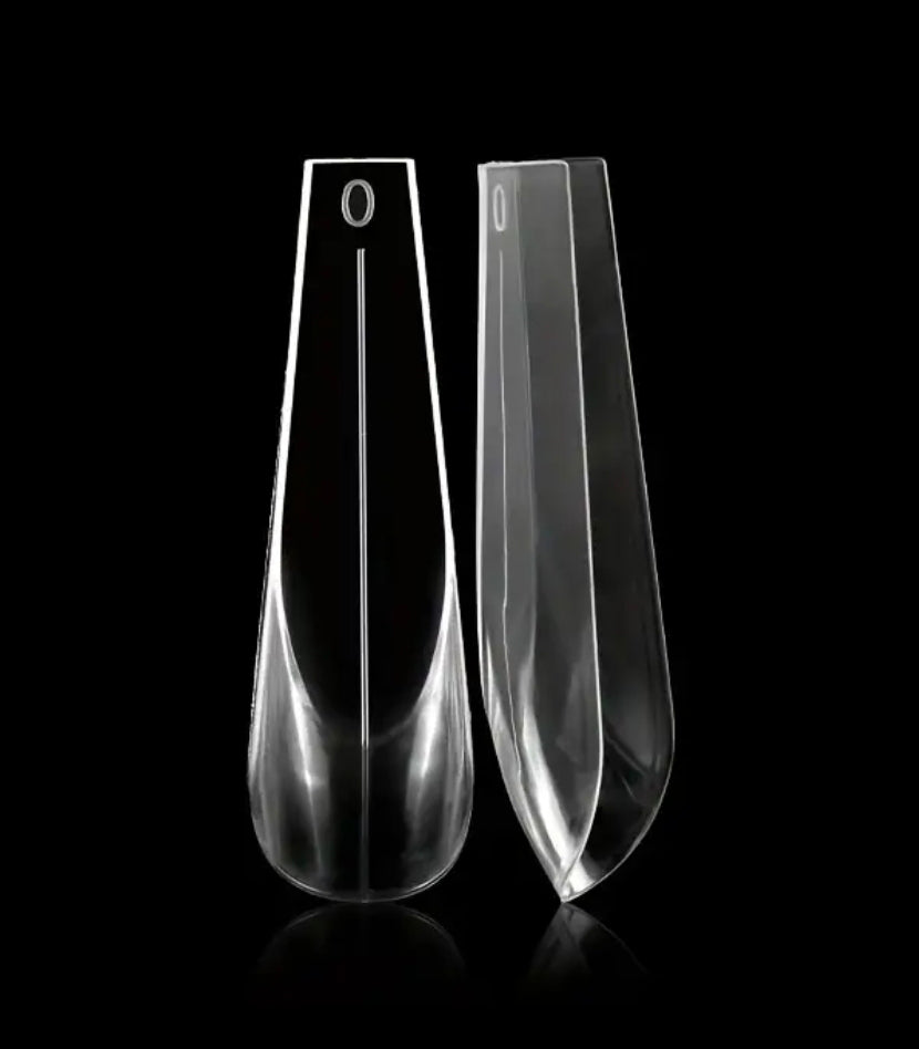 Trapezoidal Half- Elongated Flat Ballet Nail Tips for Professional Nail Modeling 14 pieces