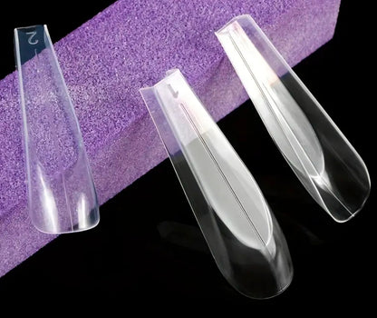 Trapezoidal Half- Elongated Flat Ballet Nail Tips for Professional Nail Modeling 14 pieces