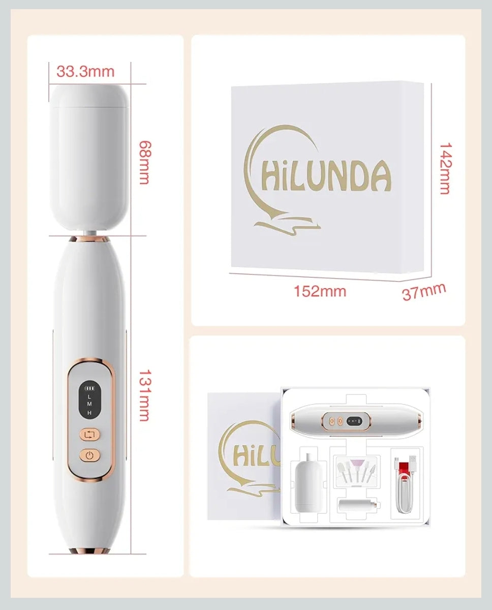 Hilunda 2 in 1 Nail Drill Electric Nail File with Makeup Brush Cleaner